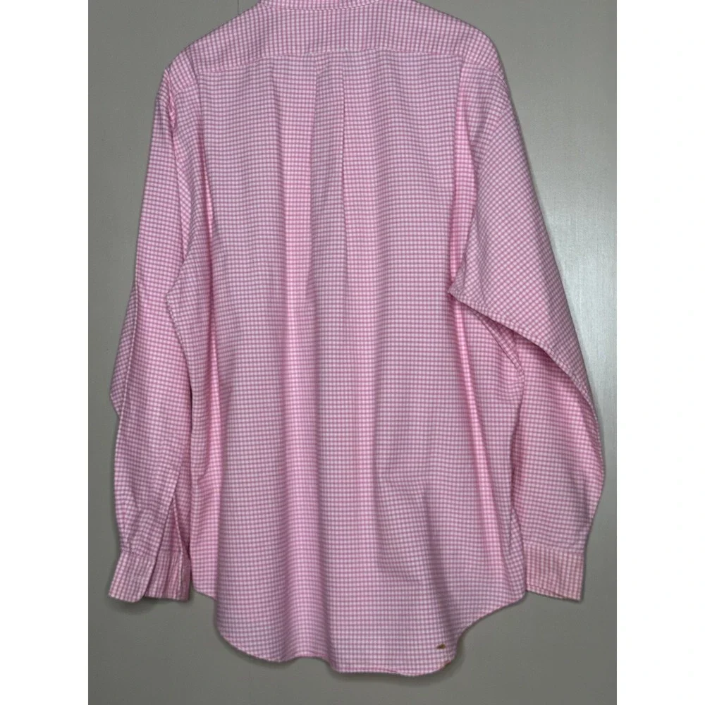 Polo Ralph Lauren Mens XL Pink Gingham Classic Fit Button Down Shirt Long Sleeve